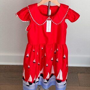 Janie and Jack Red Sailboat Dress - NWT